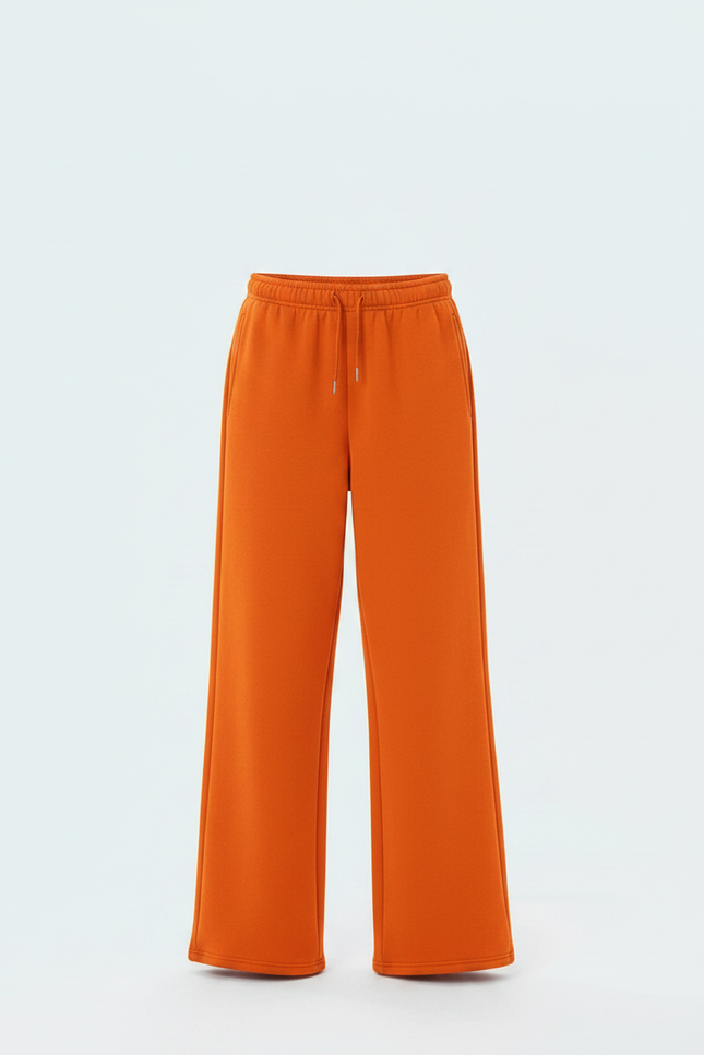 Pantalon Fluide Orange Ample Décontracté Femme - Molleton - vue 3