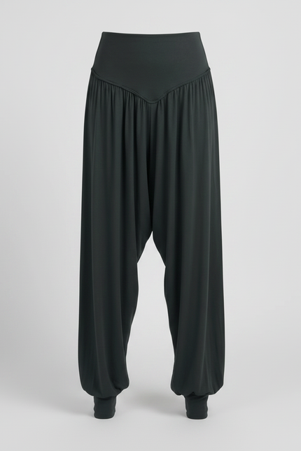 Pantalon Fluide Vert Ample Yoga Confortable Fille - Viscose - vue 3