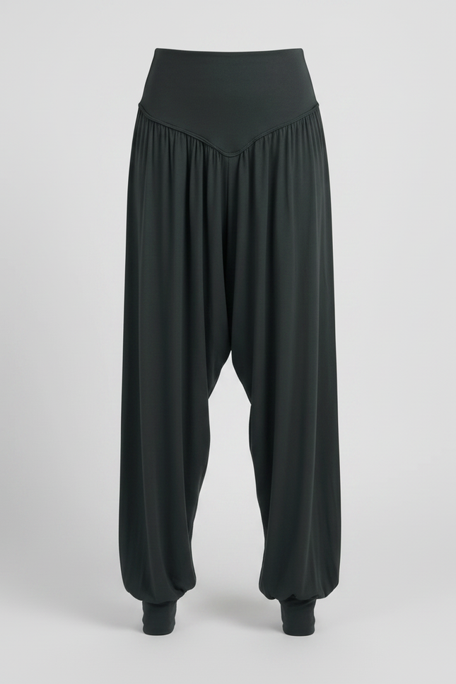 Pantalon Fluide Vert Ample Yoga Confortable Fille - Viscose - vue 3
