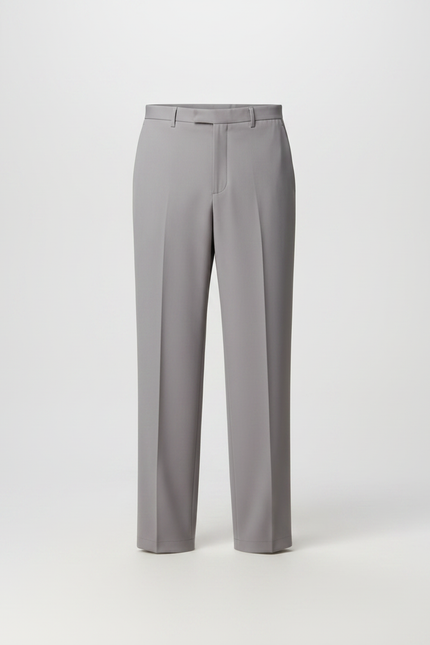 Pantalon Fluide Gris Droit Homme Élégant Décontracté - Polyester - vue 3