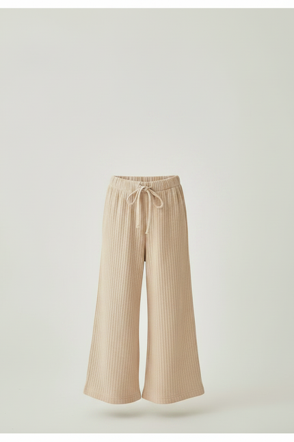 Pantalon Fluide Enfant Fille - Beige Maille - vue 3