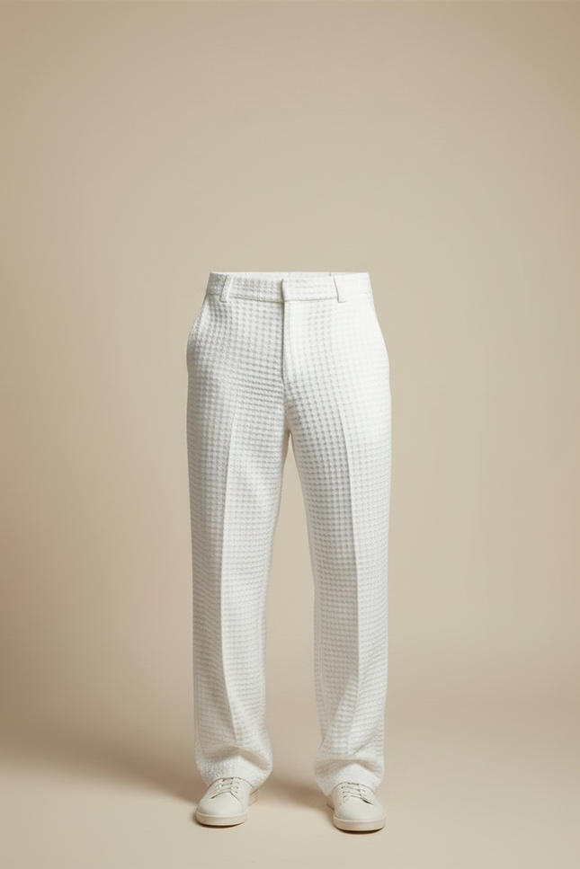 Pantalon Fluide Gaufré - Blanc Coton - vue 3