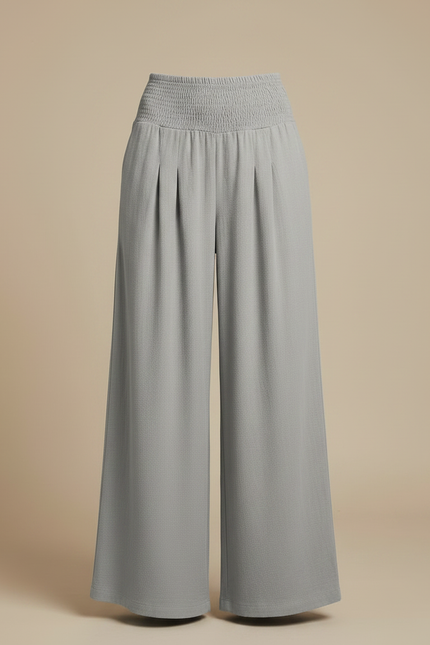 Pantalon Fluide Femme Été Coton - Gris - vue 3