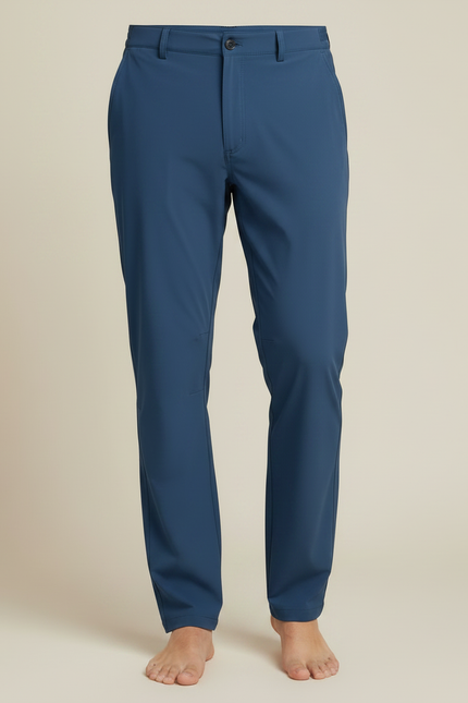 Pantalon Fluide Bleu Marine Léger Homme Décontracté - Polyester - vue 3