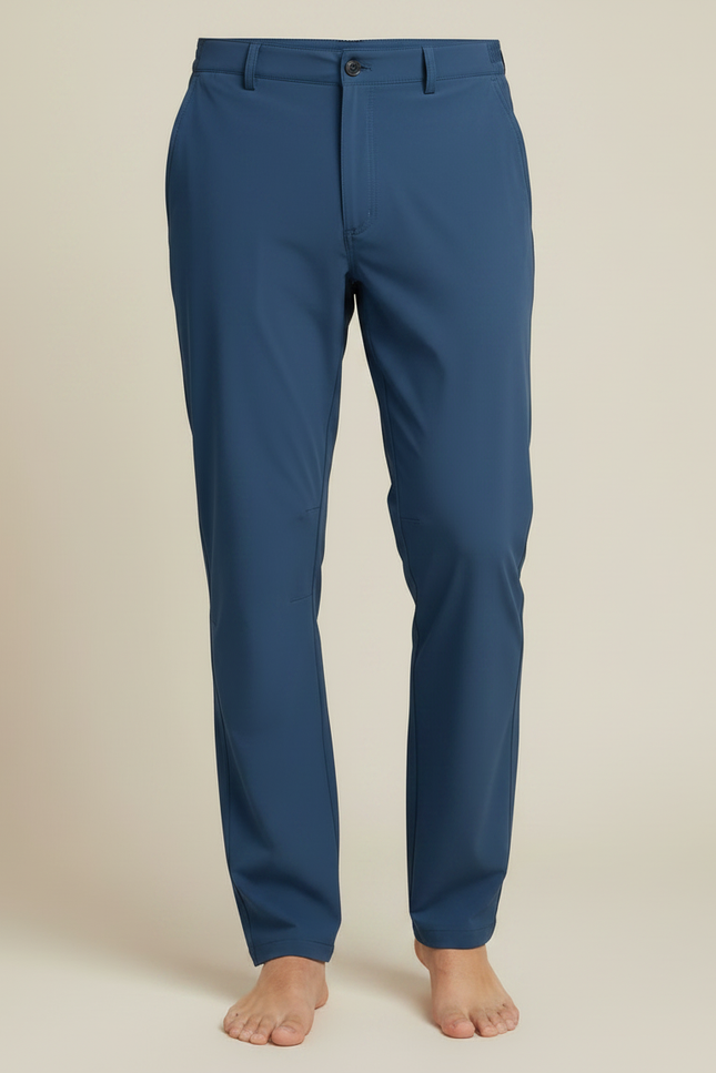 Pantalon Fluide Bleu Marine Léger Homme Décontracté - Polyester - vue 3