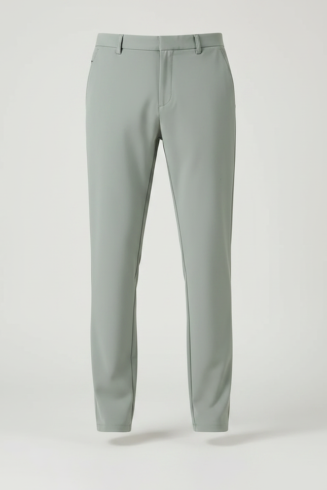 Pantalon Fluide Vert Droit Élastique Décontracté Homme - Polyester - vue 3