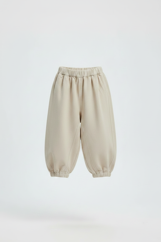 Pantalon Fluide Beige Ample Coton Enfant - Molleton - vue 3