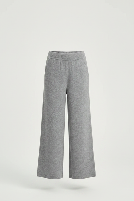 Pantalon Fluide Gris Ample Tricoté Confortable Enfant - Molleton - vue 3