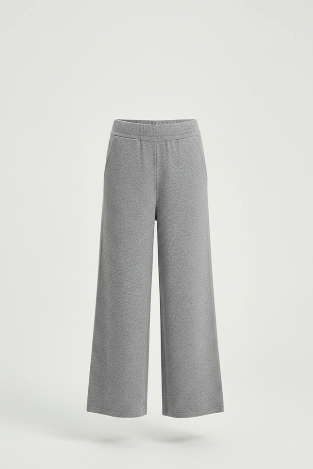 Pantalon Fluide Gris Ample Tricoté Confortable Enfant - Molleton - vue 3