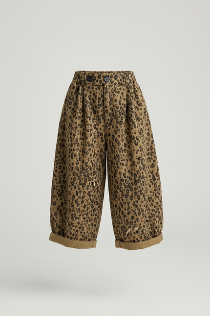 Pantalon Fluide Fille Kaki Coupe Ample Viscose - Imprimé Toile - vue 3