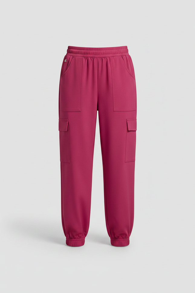 Pantalon Fluide Fuschia Cargo Ample Enfant - Rose Polyester - vue 3