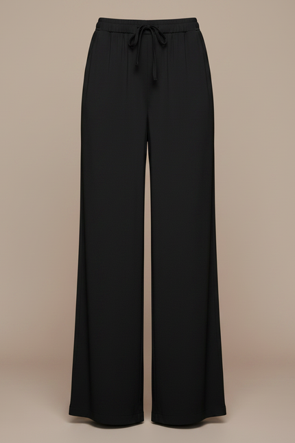 Pantalon Fluide Noir Ample Taille Haute Confortable - Viscose - vue 3