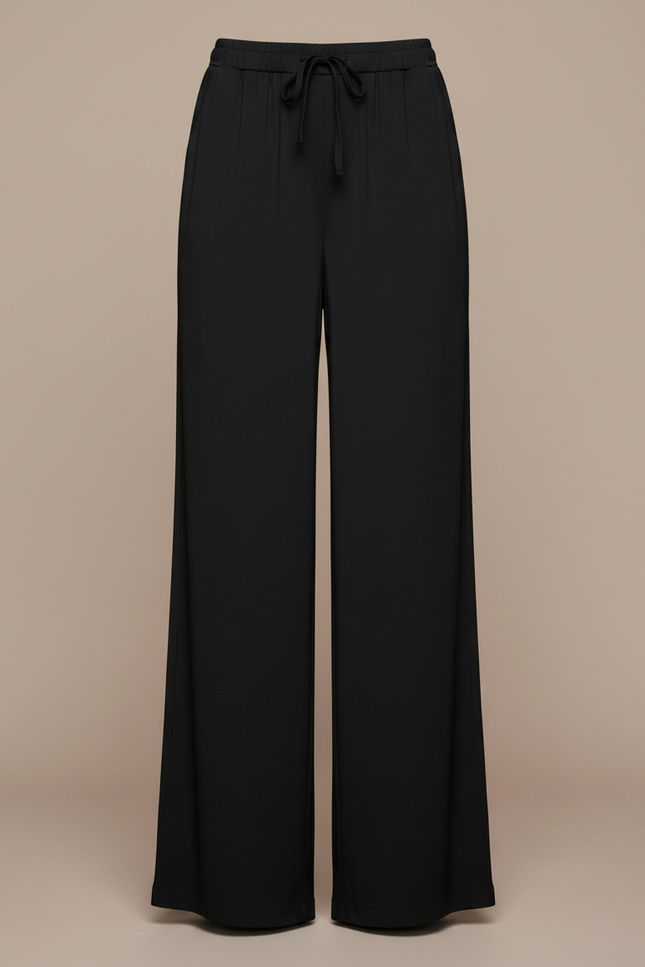 Pantalon Fluide Noir Ample Taille Haute Confortable - Viscose - vue 3