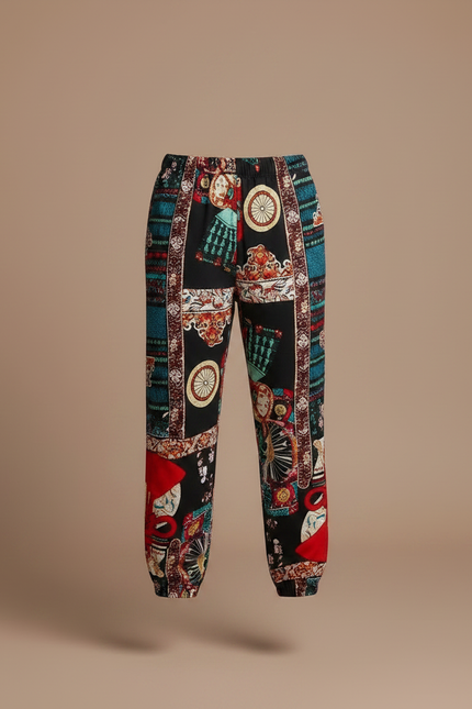 Pantalon Fluide Exotique - Multicolore Viscose - vue 3