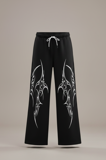 Pantalon Fluide Noir Ample Imprimé Tribal Garçon - Polyester - vue 3