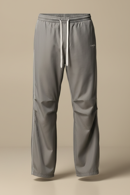 Pantalon Fluide Gris Ample Droit Décontracté Homme - Polyester - vue 3