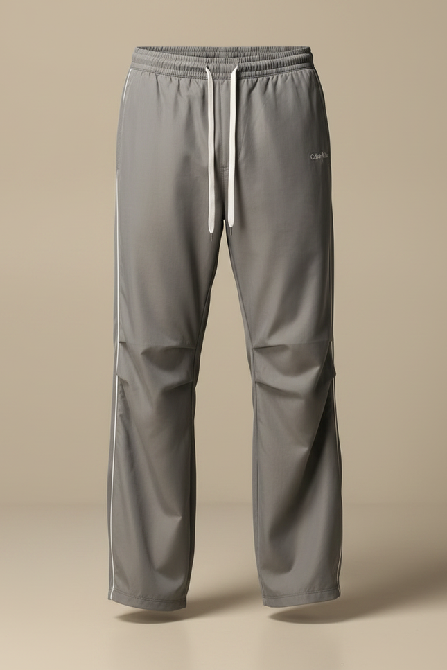 Pantalon Fluide Gris Ample Droit Décontracté Homme - Polyester - vue 3