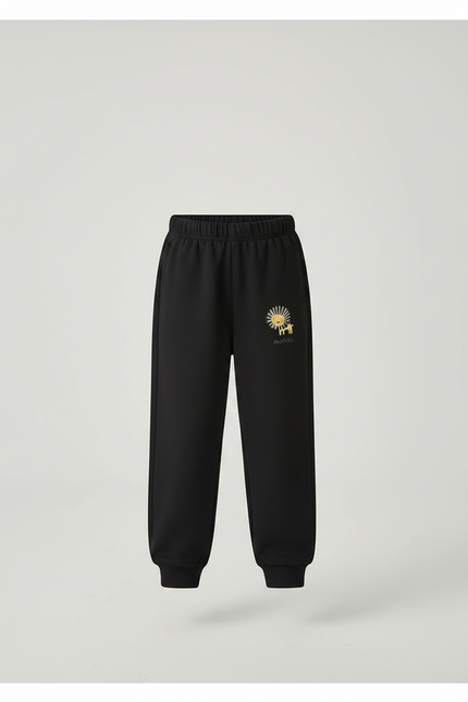 Pantalon Fluide Noir Ample Coton Enfant Soleil - Molleton - vue 3