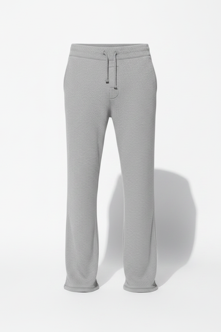 Pantalon Fluide Gris Maille Décontracté Homme - vue 3