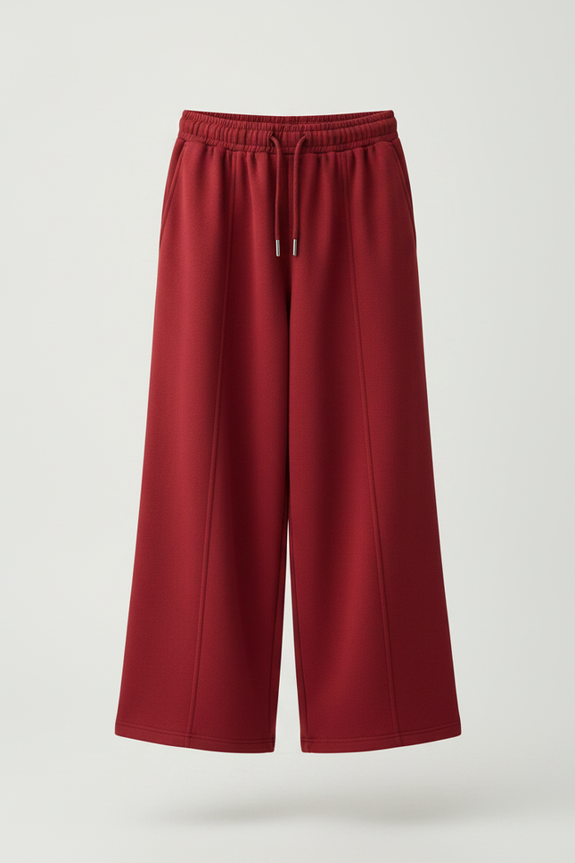 Pantalon Fluide Rouge Ample Molleton Épais Enfant - vue 3