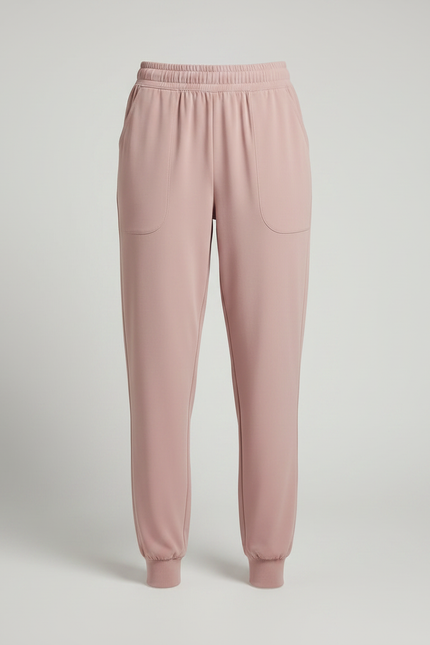 Pantalon Fluide Rose Confortable Élastiqué Femme Jogger - Polyester - vue 3