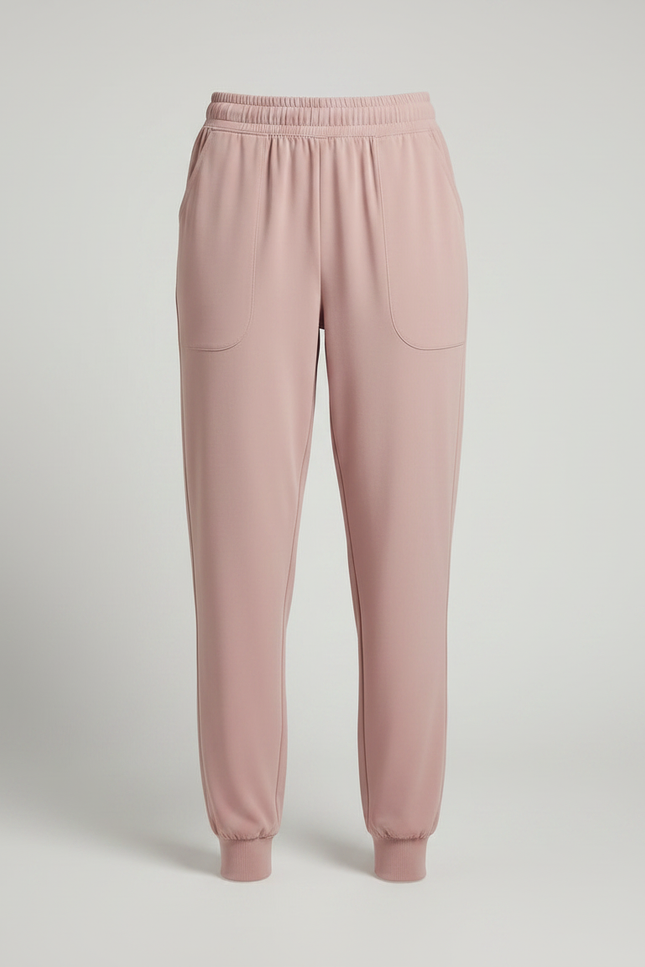 Pantalon Fluide Rose Confortable Élastiqué Femme Jogger - Polyester - vue 3