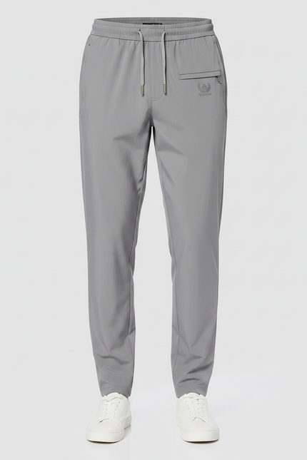 Pantalon Fluide Gris Cordon Sport Décontracté Homme - Polyester - vue 3