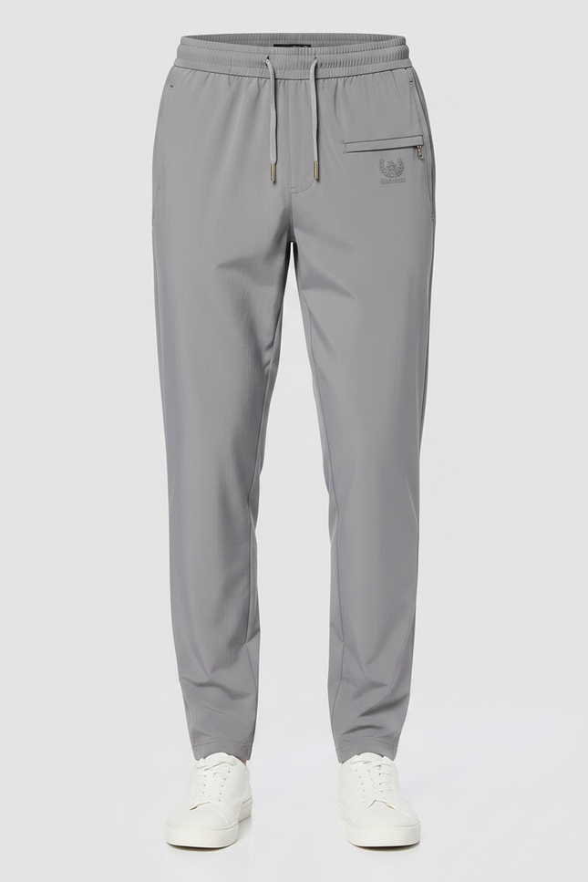 Pantalon Fluide Gris Cordon Sport Décontracté Homme - Polyester - vue 3