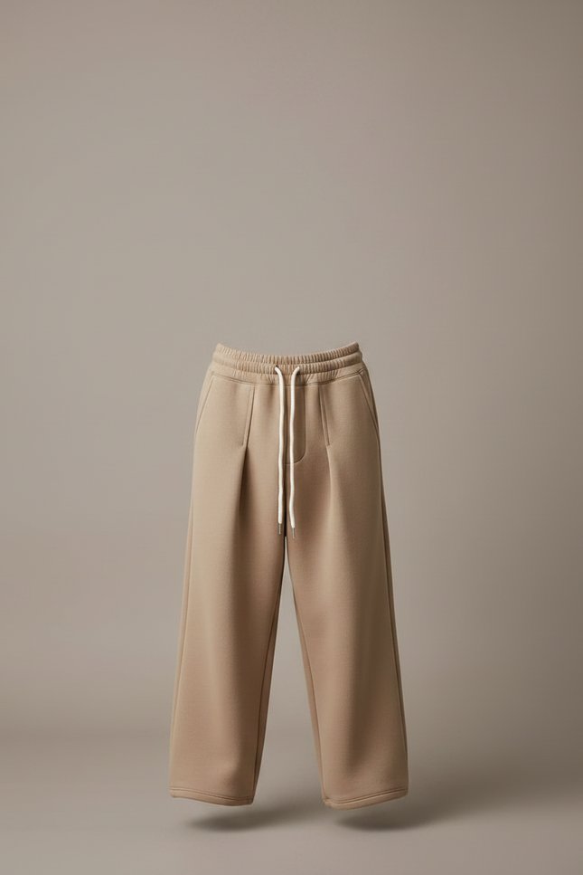 Pantalon Fluide Beige Coton Ample Épais Garçon - Molleton - vue 3