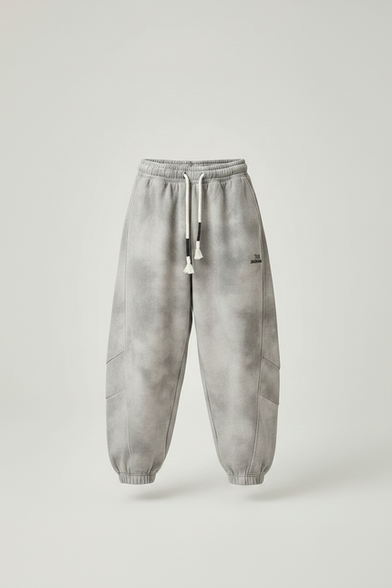 Pantalon Fluide Gris Tie-Dye Ample Décontracté Garçon - Molleton - vue 3