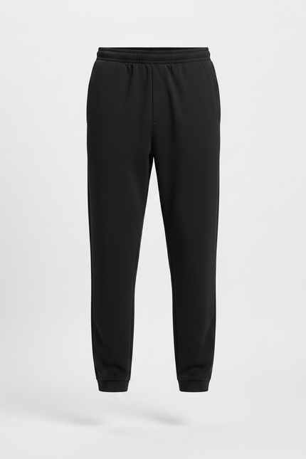 Pantalon Fluide Noir Ample Décontracté Jogging Homme - Molleton - vue 3