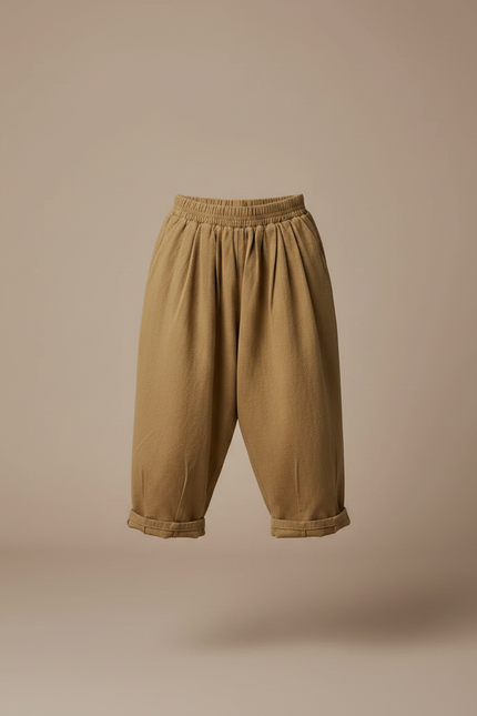 Pantalon Fluide Kaki Ample Coton Enfant Rétro - vue 3