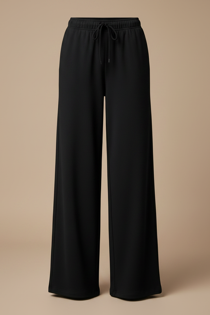 Pantalon Fluide Femme Noir Palazzo - Molleton - vue 3