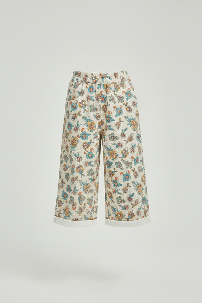 Pantalon Fluide A Fleurs - Imprimé Coton - vue 3