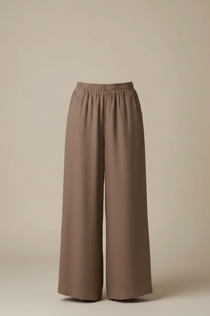 Jupe Pantalon Fluide - Marron Viscose - vue 3