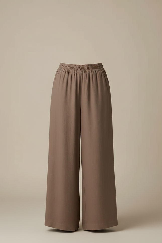 Jupe Pantalon Fluide - Marron Viscose - vue 3