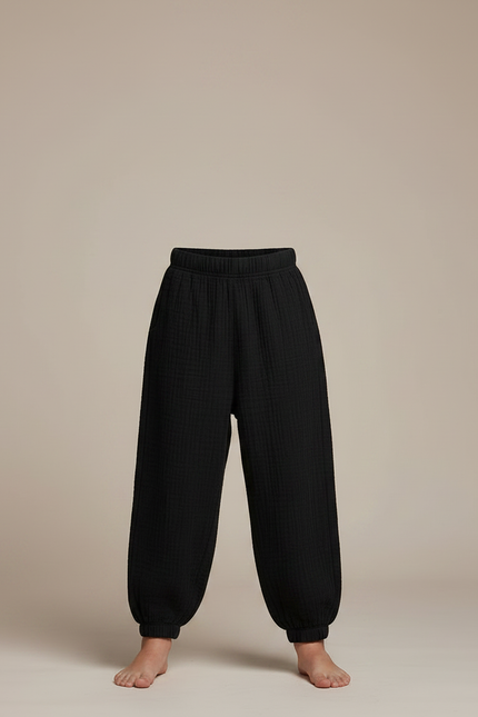 Pantalon Fluide Noir Ample Coton Enfant - vue 3