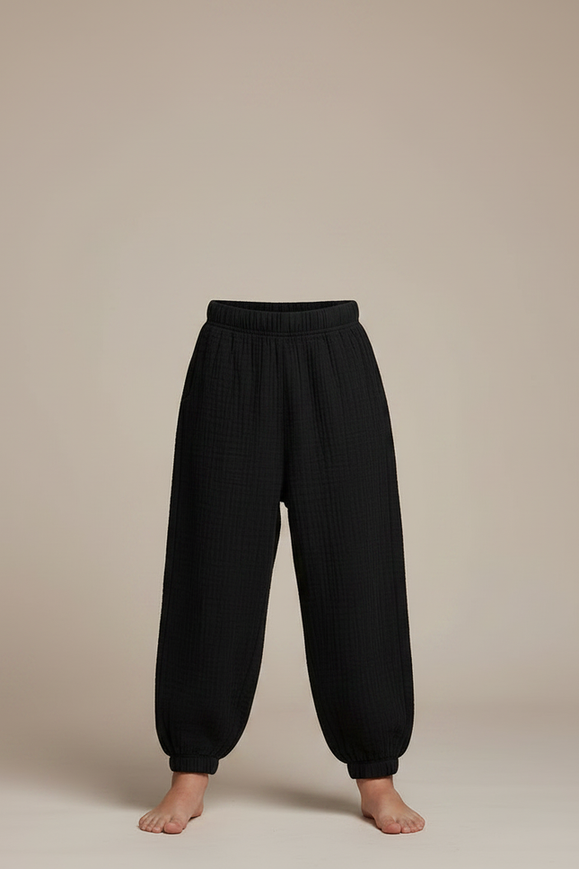 Pantalon Fluide Noir Ample Coton Enfant - vue 3