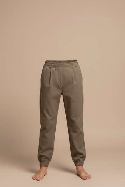 Pantalon Fluide Kaki Coton Élastiqué Garçon Décontracté - vue 3