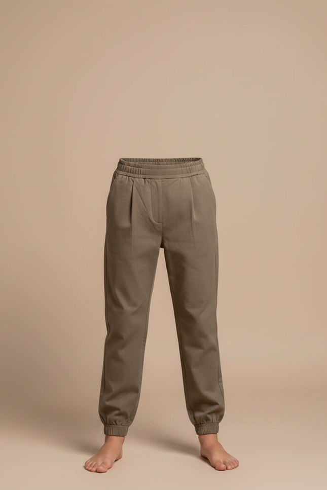 Pantalon Fluide Kaki Coton Élastiqué Garçon Décontracté - vue 3