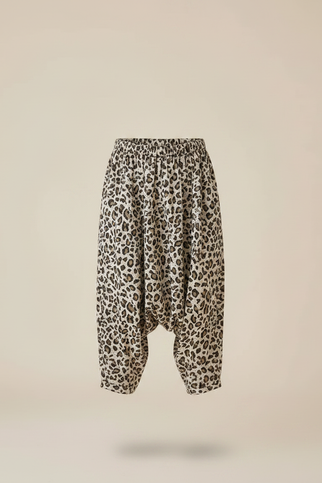 Pantalon Fluide Léopard Sarouel Ample Imprimé Enfant - Viscose - vue 3