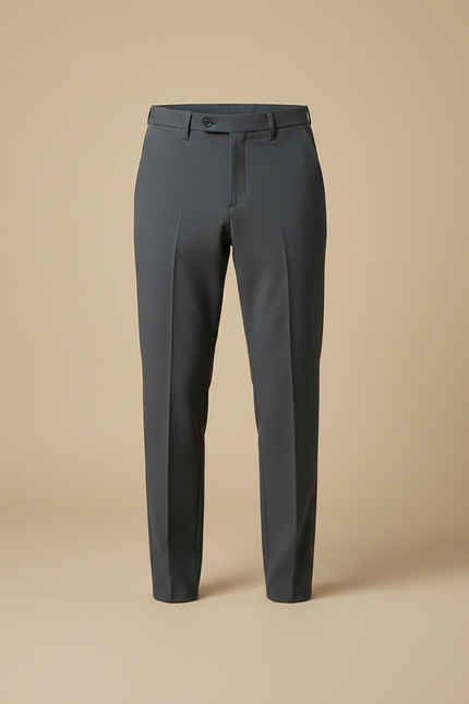 Pantalon Fluide Homme Gris Coupe Droite Élégant - Polyester - vue 3
