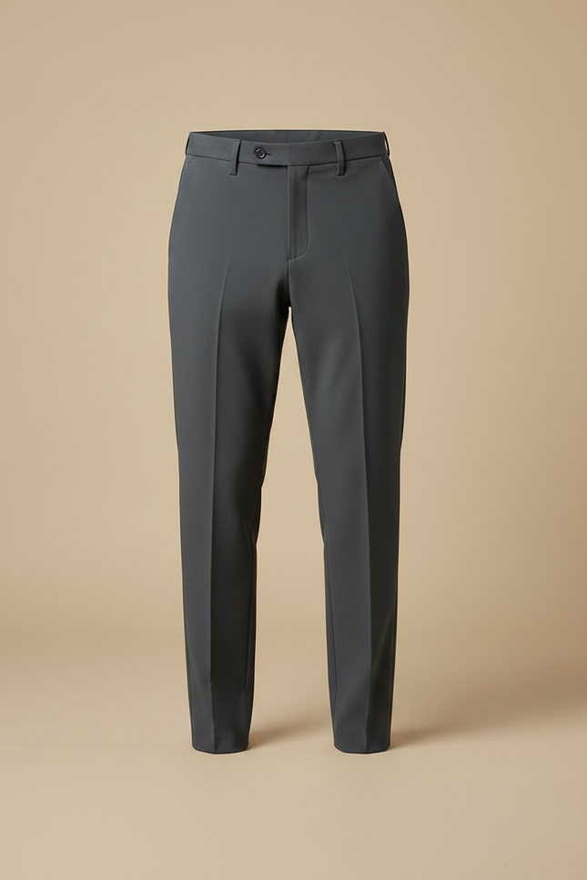 Pantalon Fluide Homme Gris Coupe Droite Élégant - Polyester - vue 3