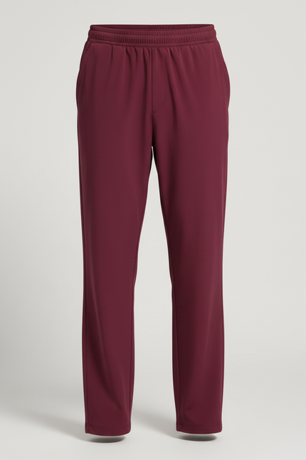 Pantalon Fluide Bordeaux Droit Confortable Homme - Polyester - vue 3