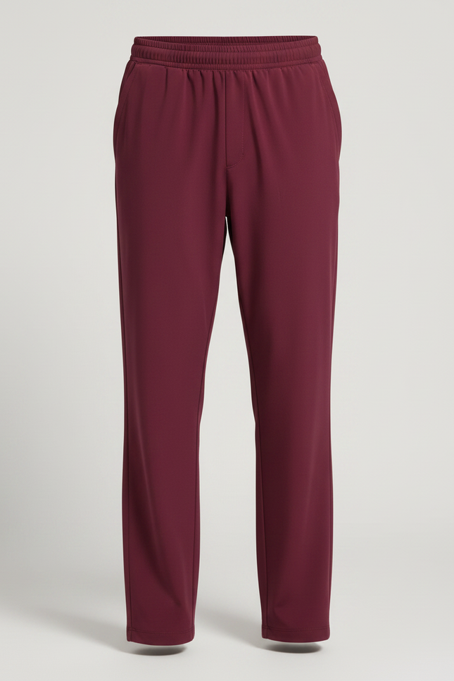 Pantalon Fluide Bordeaux Droit Confortable Homme - Polyester - vue 3