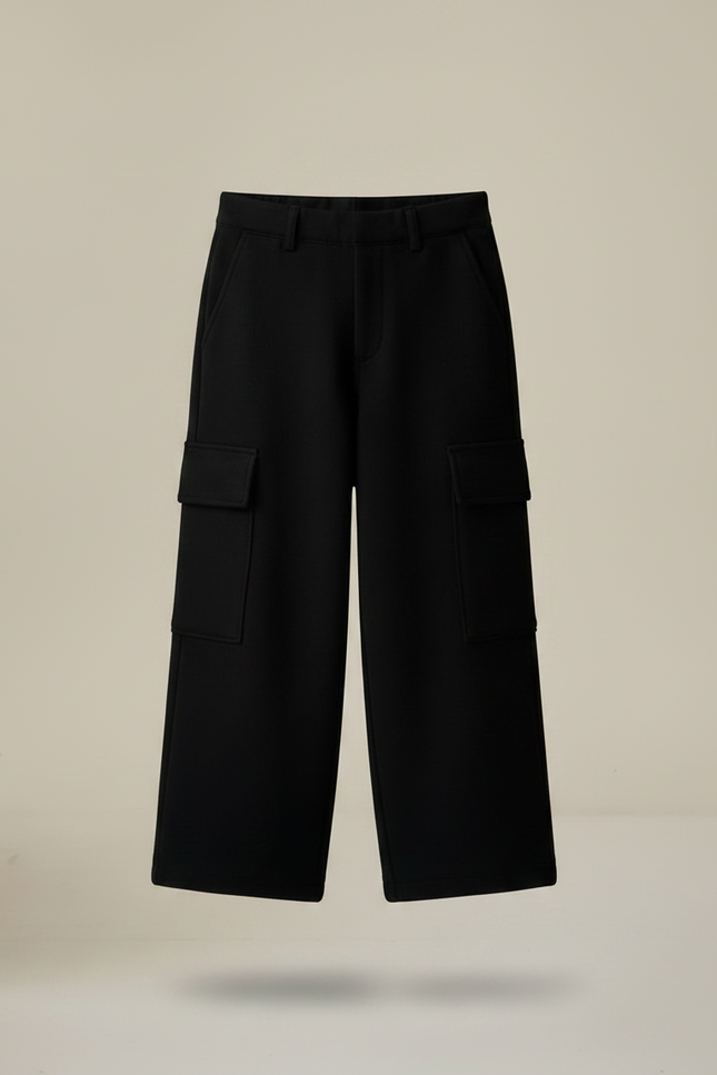 Pantalon Fluide Noir Ample Cargo Enfant - Molleton - vue 3
