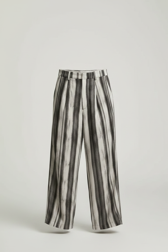 Pantalon Fluide Rayé Large Décontracté Enfant - Imprimé Lin - vue 3