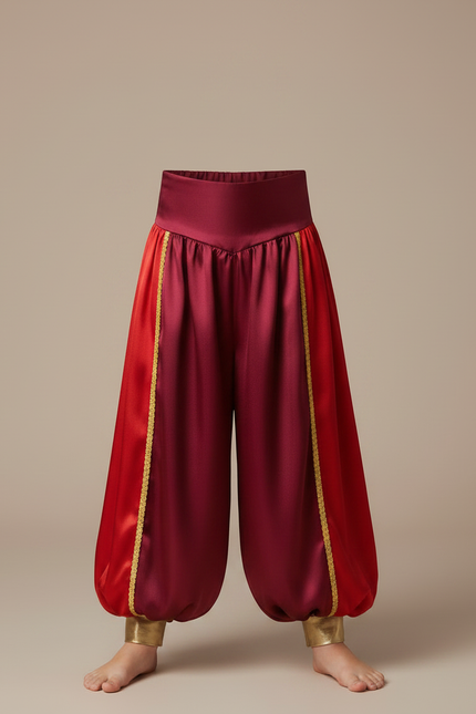 Pantalon Fluide Garçon Bordeaux Coupe Ample - Satin - vue 3