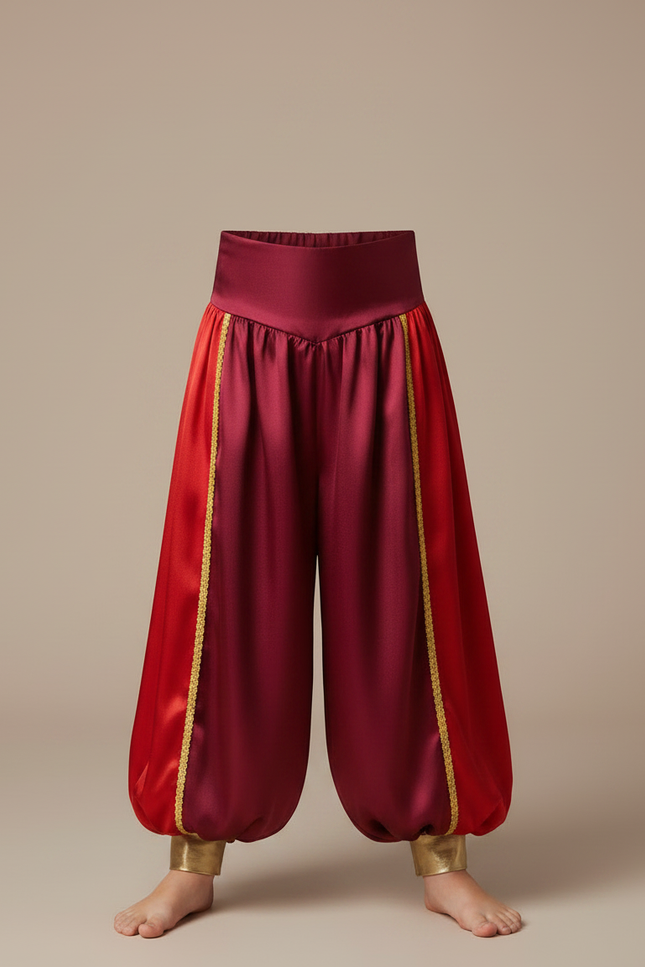 Pantalon Fluide Garçon Bordeaux Coupe Ample - Satin - vue 3