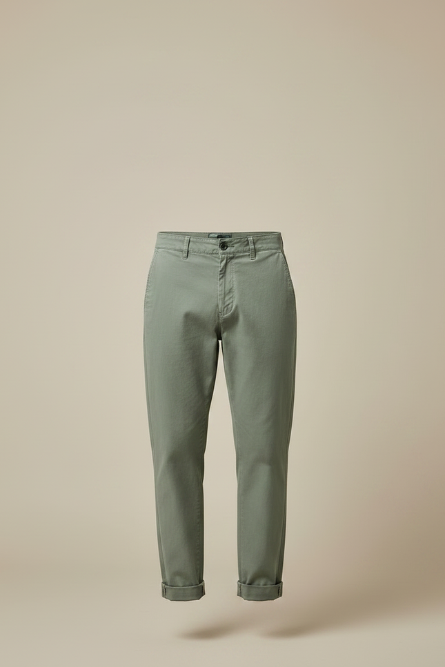 Pantalon Fluide Kaki Coton Simple Décontracté Homme - vue 3